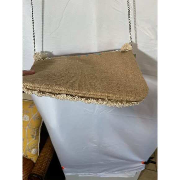 NWT Antik Kraft Boho Embroidered Fringe Crossbody Bag Coin Accents Chain Santa F - Picture 12 of 16